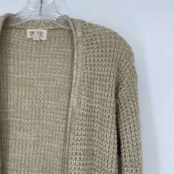Pure Rebel Open Front Long Knit Cardigan Size Medium - Picture 3 of 6
